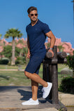 Lux Cotton Twinset - Navy