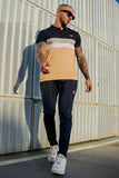 French Cotton Twinset - Navy/Sand